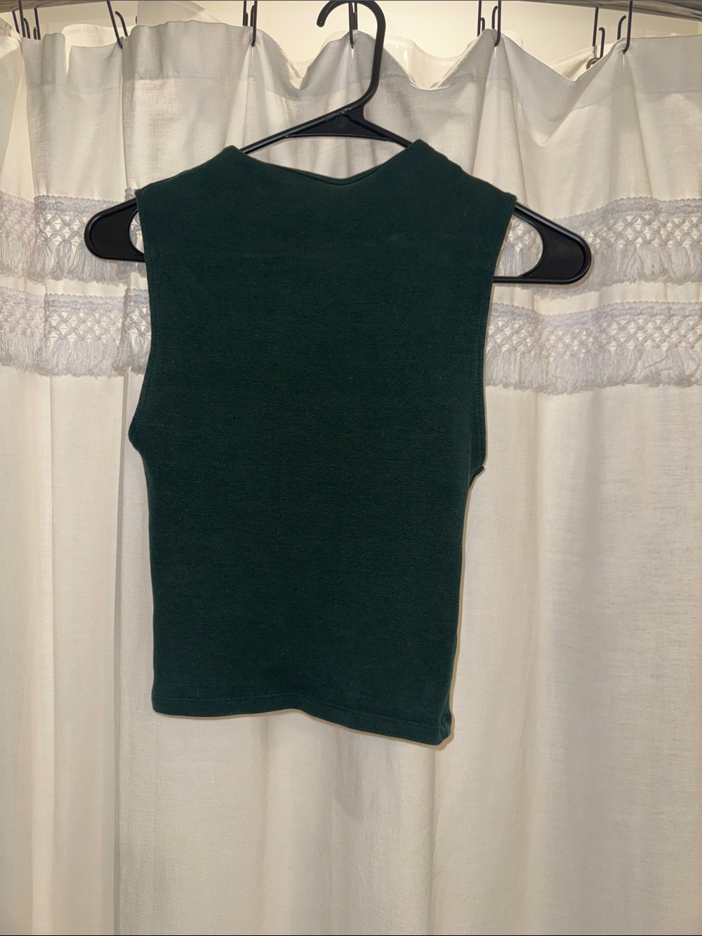 Zara Sleeveless Mock Neck Tank Top - Dark Green